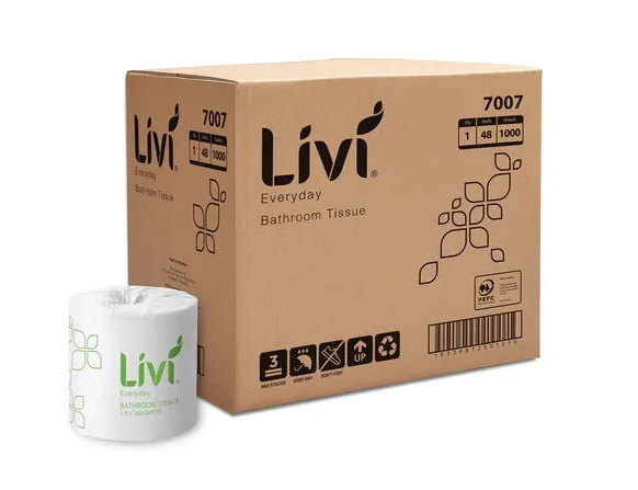 7007 1ply 1000sh Toilet Roll 48 Rolls Virgin