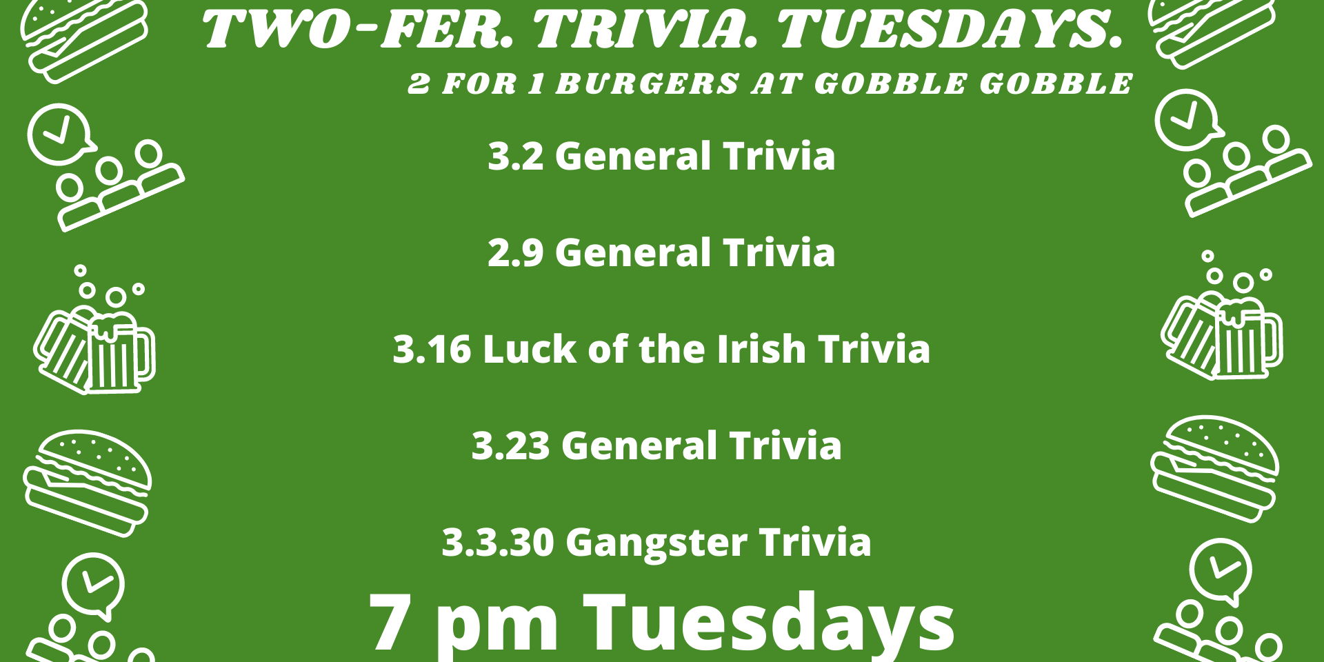 Two Fer Trivia Tuesday  promotional image