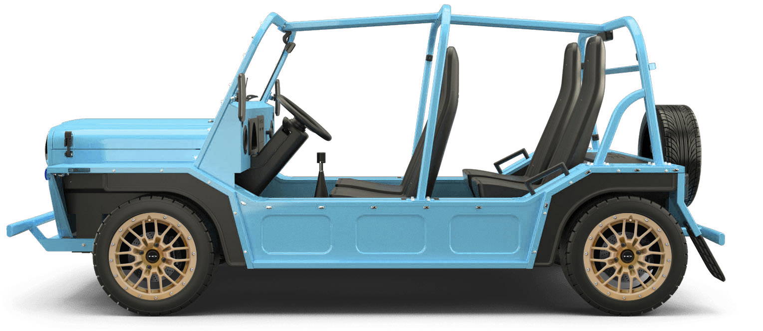 MOKE Electric Vehicles + HD Golf Wheels RTC Custom Wheel & Tire Packages for Honolulu Blue 14 inch with Tire