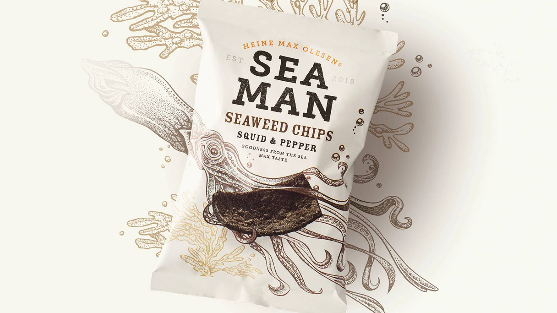 Featured image for Pearlfisher Copenhagen Designs Innovative New Challenger Brand, Sea Man Seaweed Chips