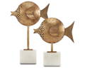 brass fish on stands