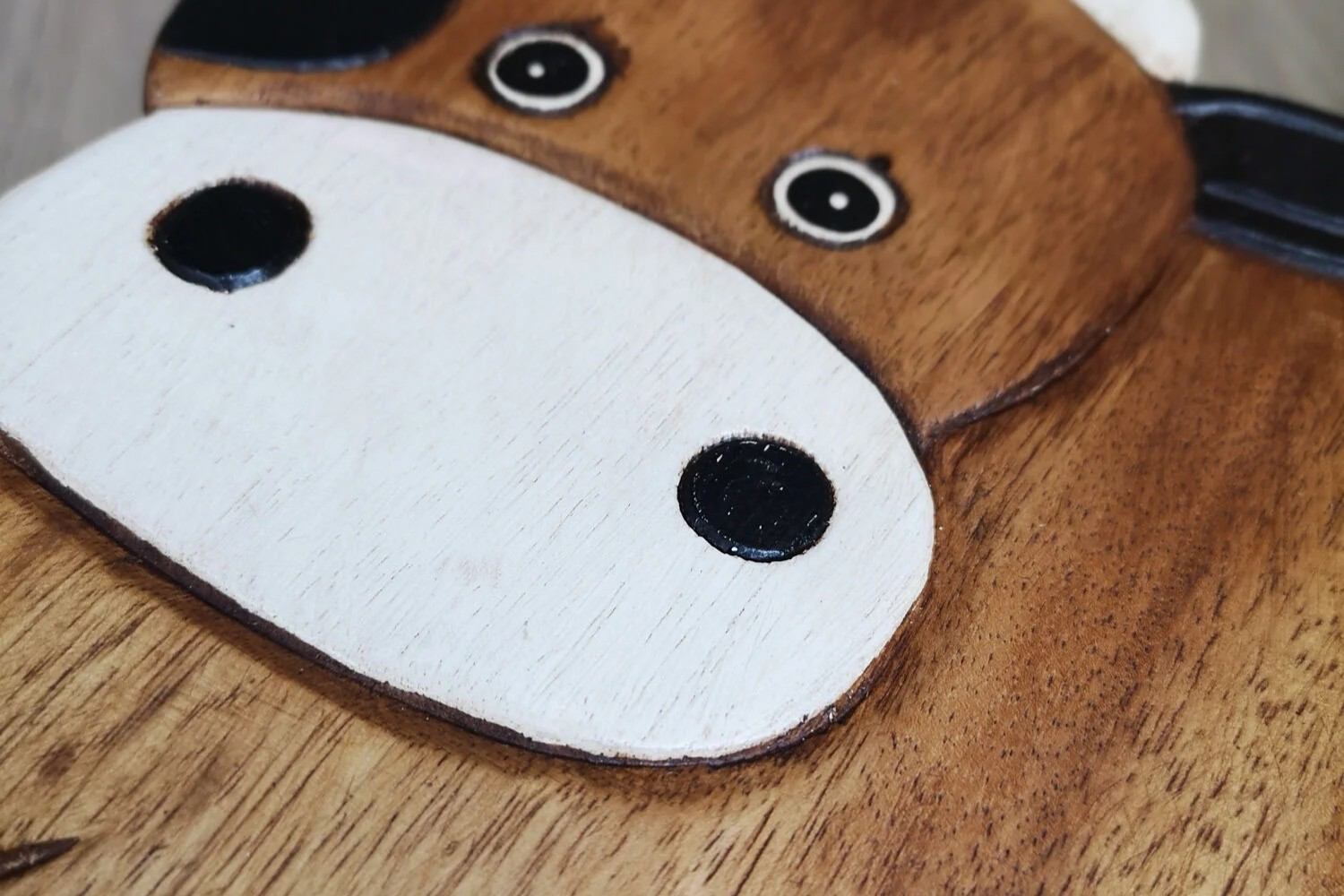 Kids Chair Wooden Stool Animal COW Theme Children’s Chair and Toddlers Stepping Stool - Image 2