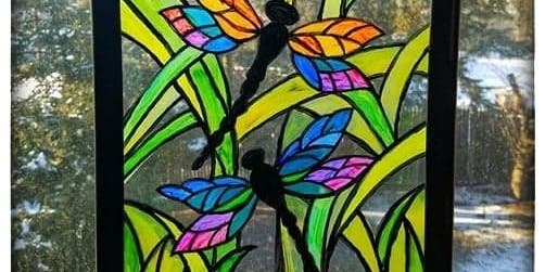 " Colorful Dragonfly -GLASS ART- Painting Class " promotional image