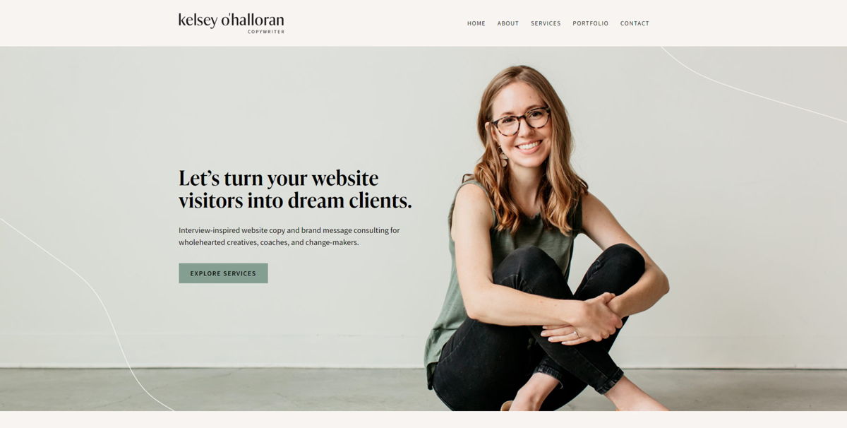 Screenshot of Kelsey O'Halloran, from the personal websites collection.