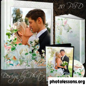 Свадебная книга для Фотошоп + DVD обложка - Мы счастливы