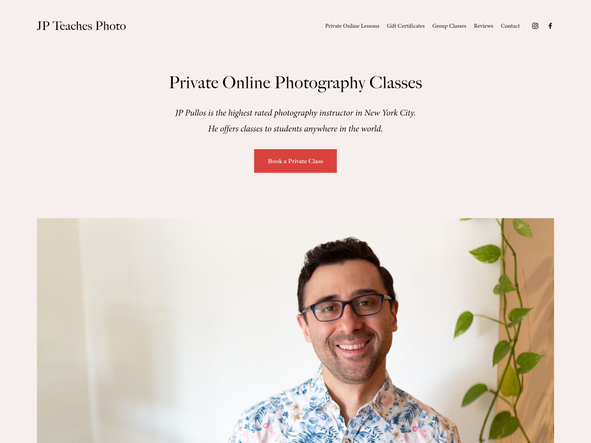 Screenshot of JP Teaches Photo, from the teacher & educator websites collection.