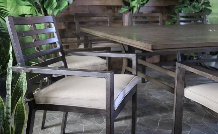Glen Lake Home and Patio Palm Springs Aluminum Outdoor Patio Dining with Slat Chairs