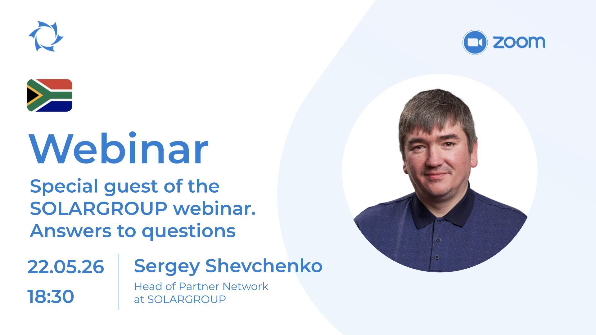 English. Special guest of the SOLARGROUP webinar
