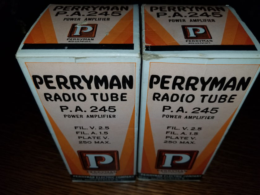 Perryman PA-245 Globe Mesh Plates pair NIB NOS ultra rare 1920's 45 tubes!