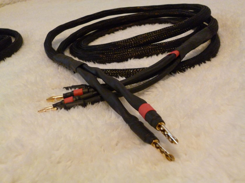 Schmitt Custom Audio 10ft 4x12 AWG Bi-Wire Braided Speaker Cables Black