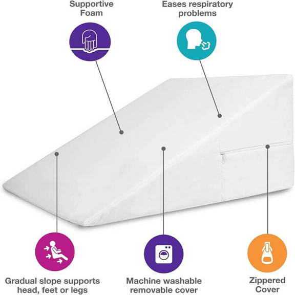 Bed Wedge Pillow, Sleeping Wedge Pillow, Incline Support Pillow, Reading Pillow