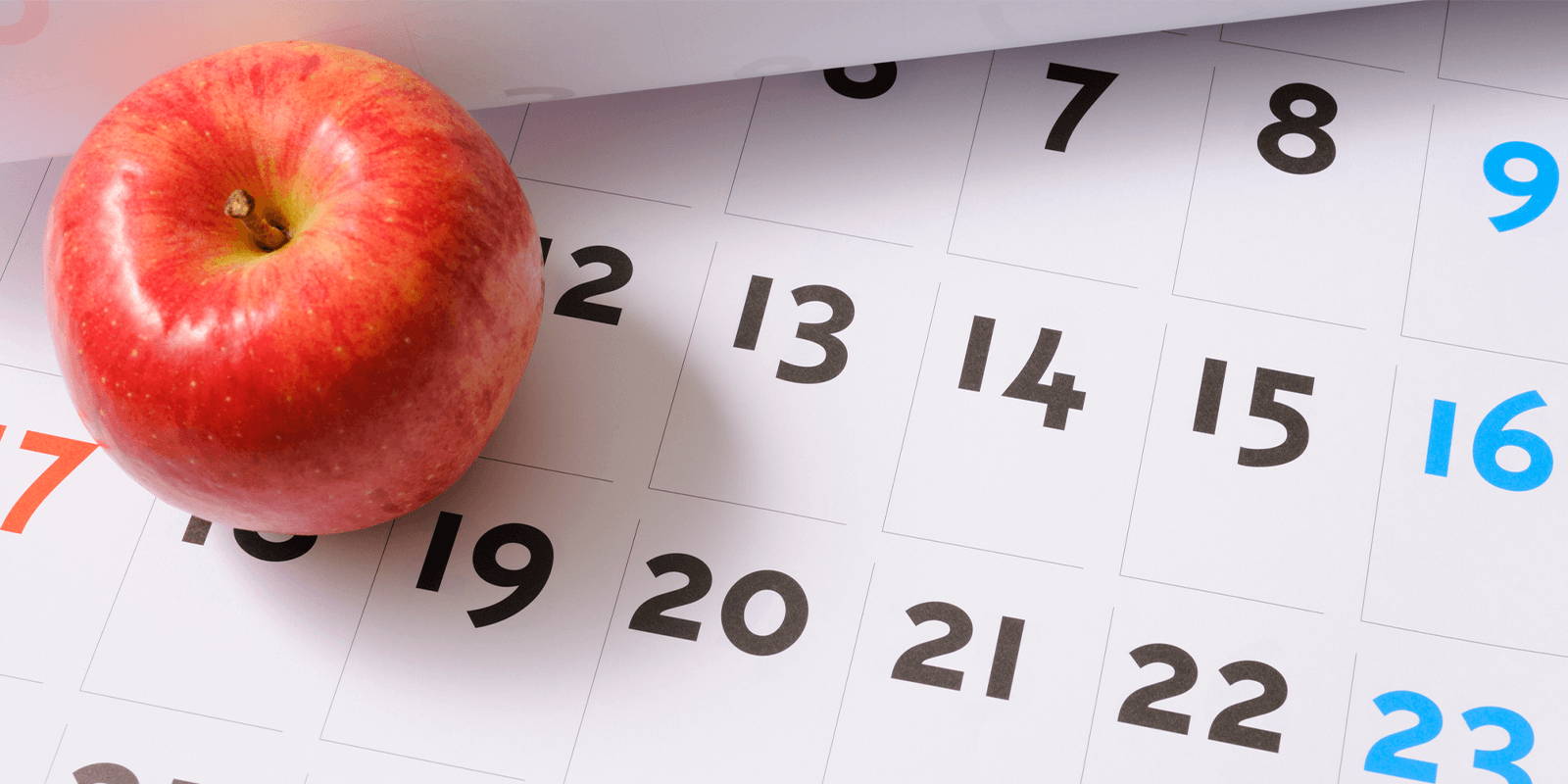 Apple on a calendar.
