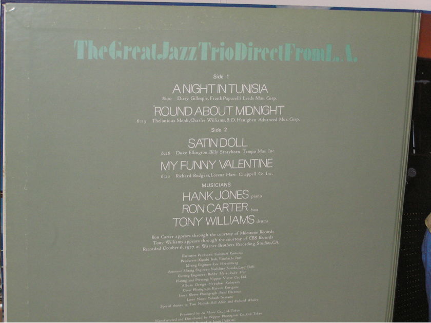 hank jones, ron carter, tony williams - The Great Jazz Trio Direct From L.A. NAUTILUS RECORDINGS ~ Japanese press LP