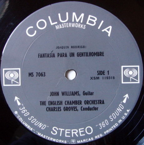 Columbia 2-EYE / JOHN WILLIAMS, - Rodrigo-Dodgson Guita...