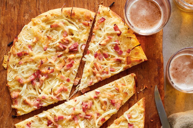 Alsatian Pizza with Gruyere (Flammekueche)