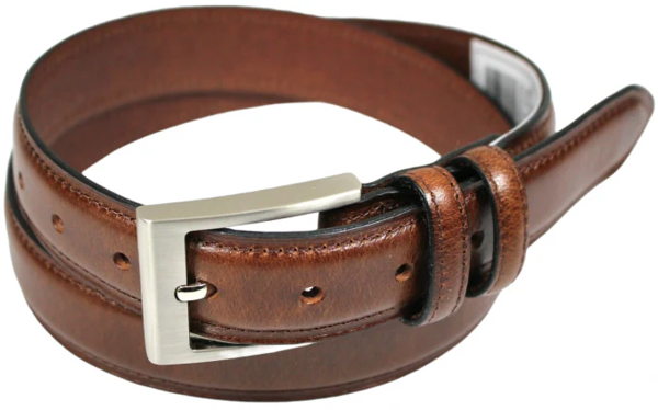 Full Grain Leather Belt. Brown with Silver Nickle Buckle. Style No 43019 35 MM - Image 11