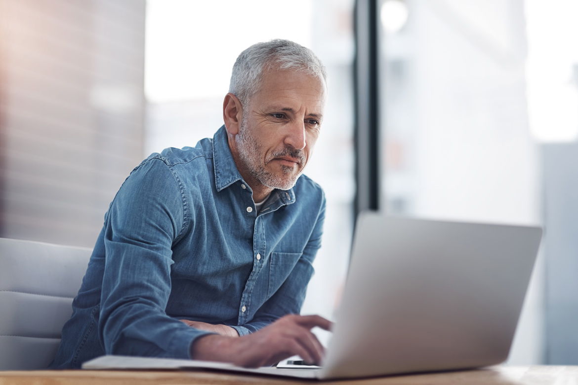 Website man on laptop