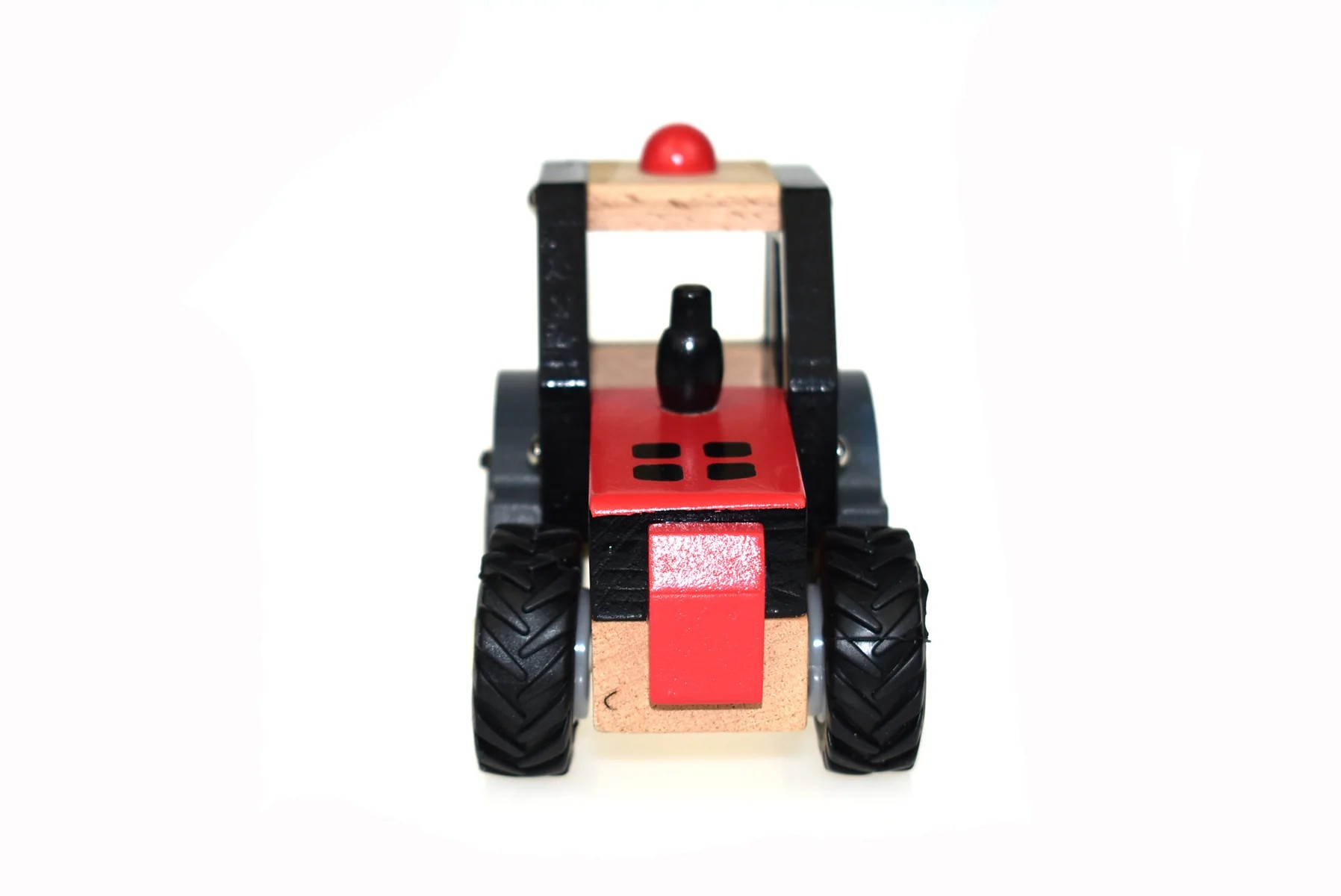 Wooden Red Tractor Truck Toy_farm play - Image 5