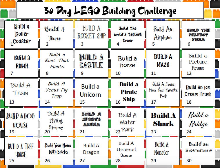 lego challenger calendar