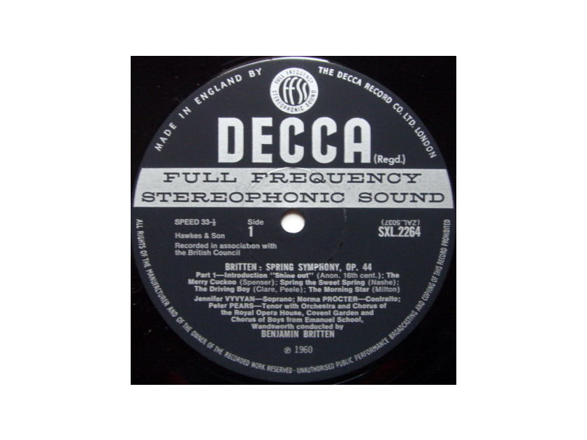 DECCA SXL-WB-ED3 / BRITTEN, - Britten Spring, NM!