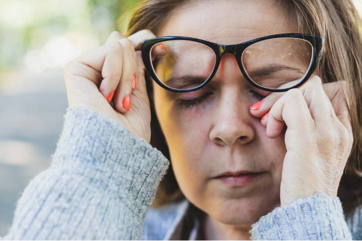 Allergies cause watery, itchy eyes