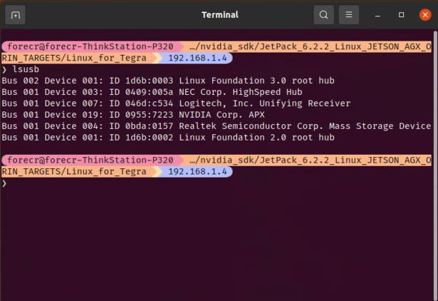 lsusb command's result