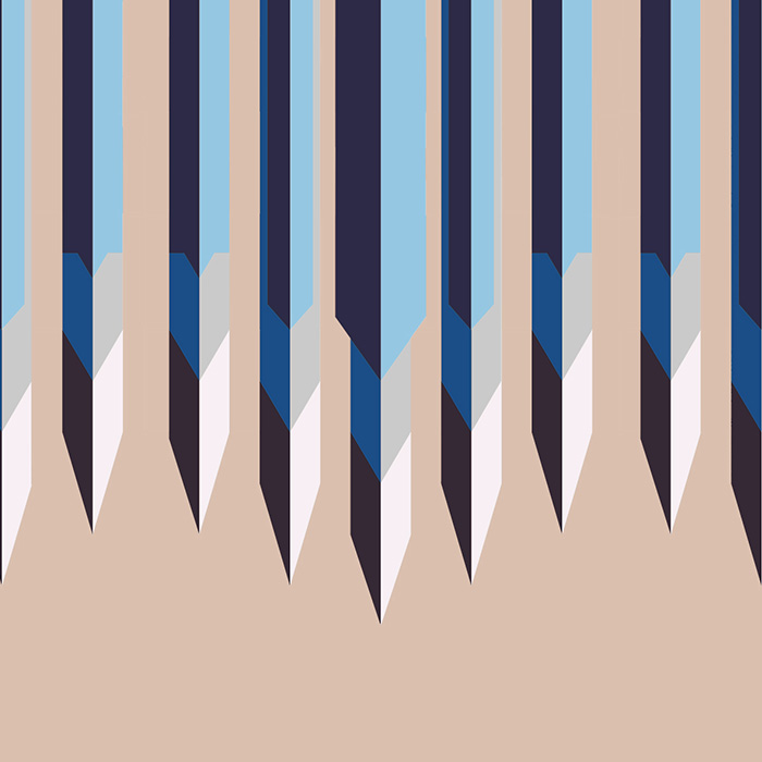cream & blue geometric stripe wallpaper pattern image