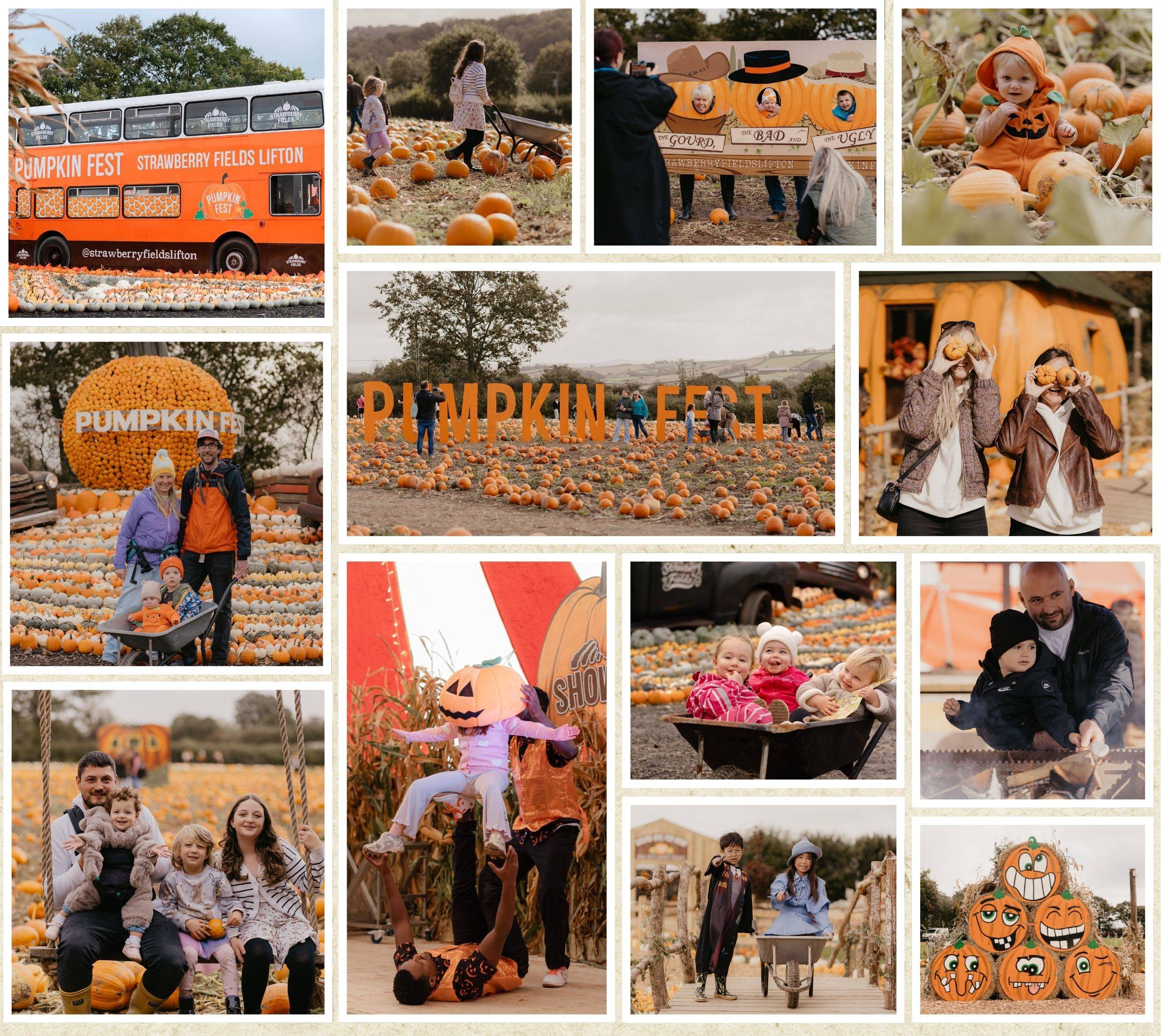 Discover the biggest and best pumpkin festival in Devon & Cornwall, and South West! Pumpkin Fest at Strawberry Fields is the ultimate family day out with a huge pumpkin patch, pumpkin picking, maize maze, barrel train rides, photo spots, tasty autumn treats & fun for all ages. Book now!