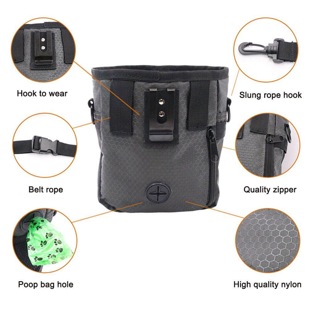 Multi-Functional Dog Training Pouch - Hands-Free Treat & Kibble Bag with Poop Bag Dispenser - Image 4