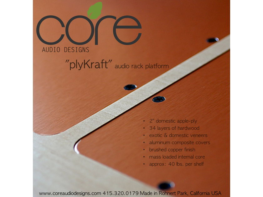 Core Audio Designs "plyKraft" 4 Level Audio Rack. Made in California