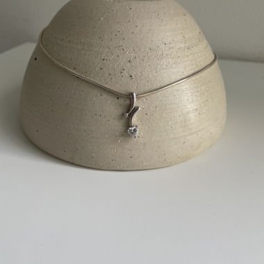 Silver necklace with heart swarovski
