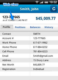 Client detail is served in a web view, like the iPhone version.