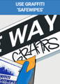 Using Graffiti Wipe to remove Graffiti from Sign