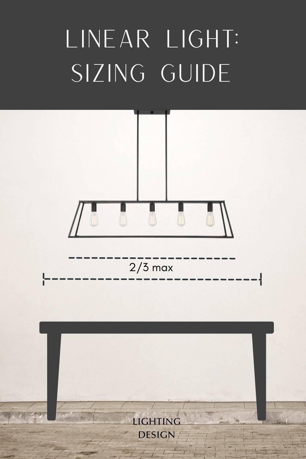 A diagram of a chandelier and a table