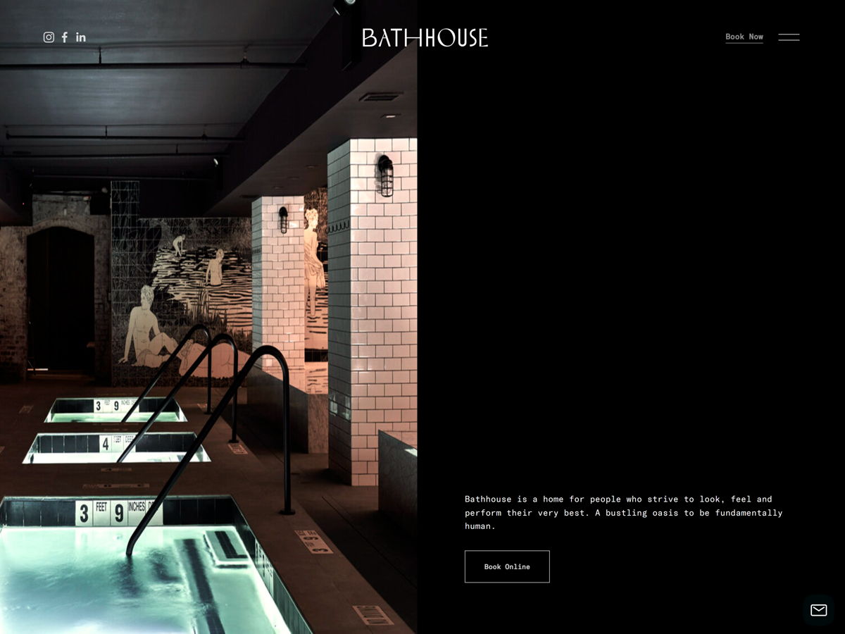 Screenshot of Bathhouse, from the salon websites collection.