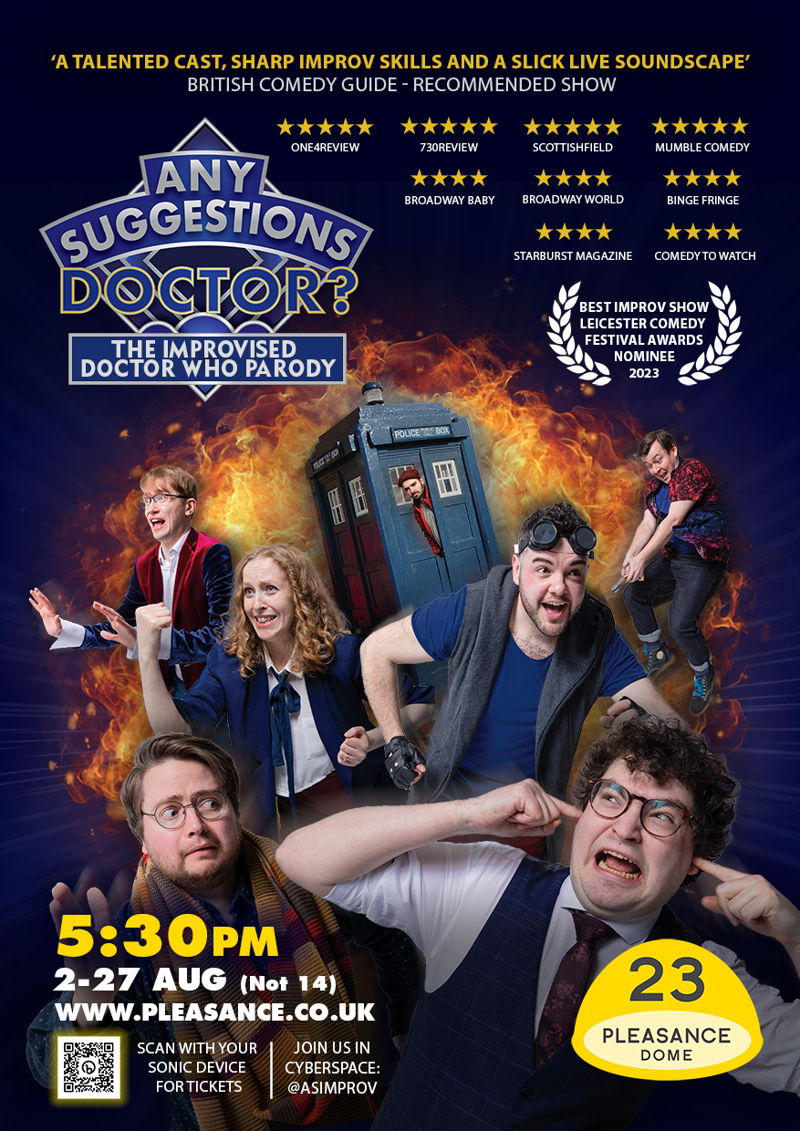 The poster for Any Suggestions, Doctor? The Improvised Doctor Who Parody