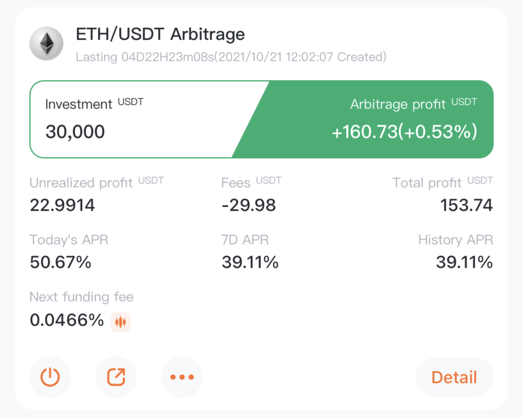 Example of Pionex arbitrage bots