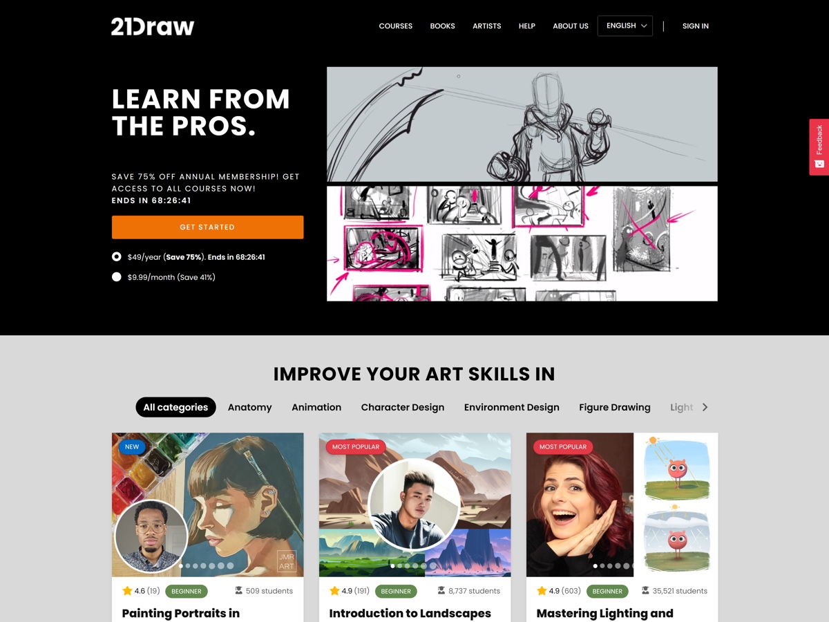 Screenshot of 21 Draw, from the teacher & educator websites collection.