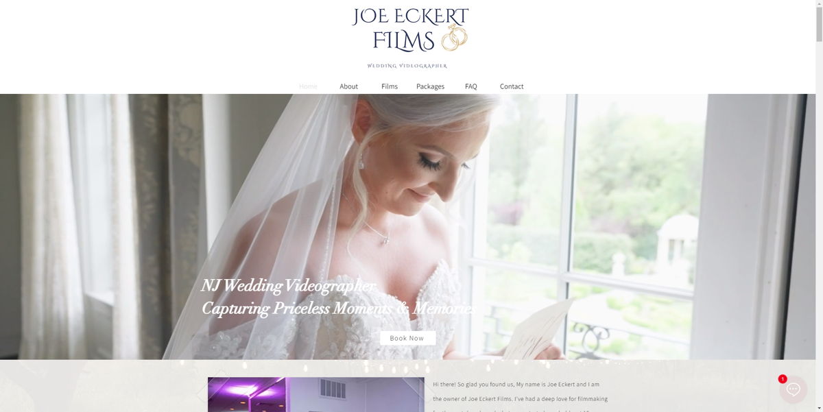 Screenshot of Joe Eckert Films, from the videography websites collection.