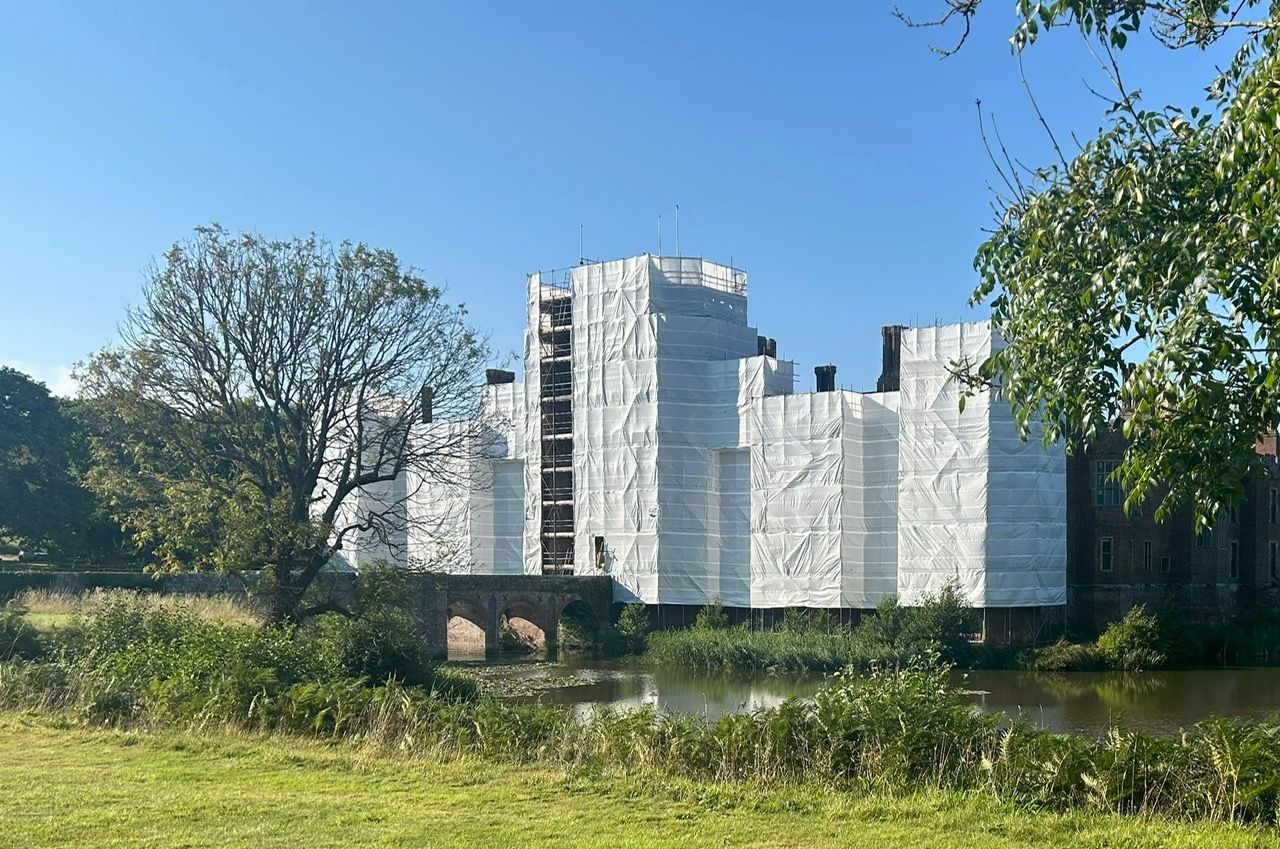 Herstmonceux Castle during renovation