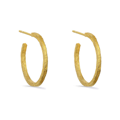 Textured Matt Gold semi-hoops earrings
