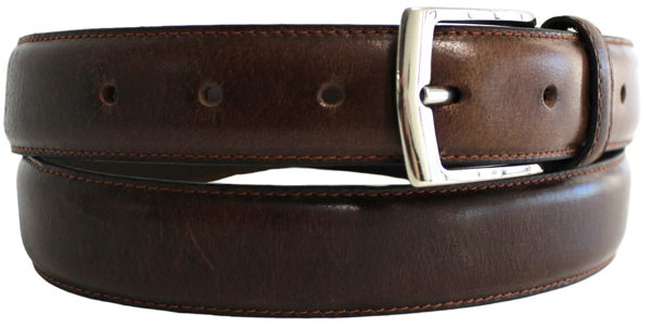 Full Grain Stitched Leather Belt in Black & Brown. Style number 41009 - Image 11