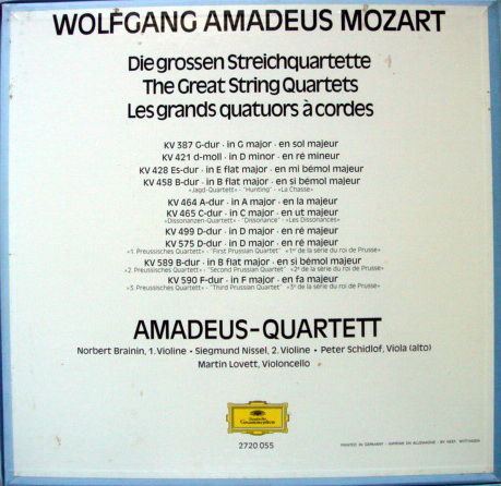 DG / AMADEUS QUARTET, - Mozart The Great String Quartet...