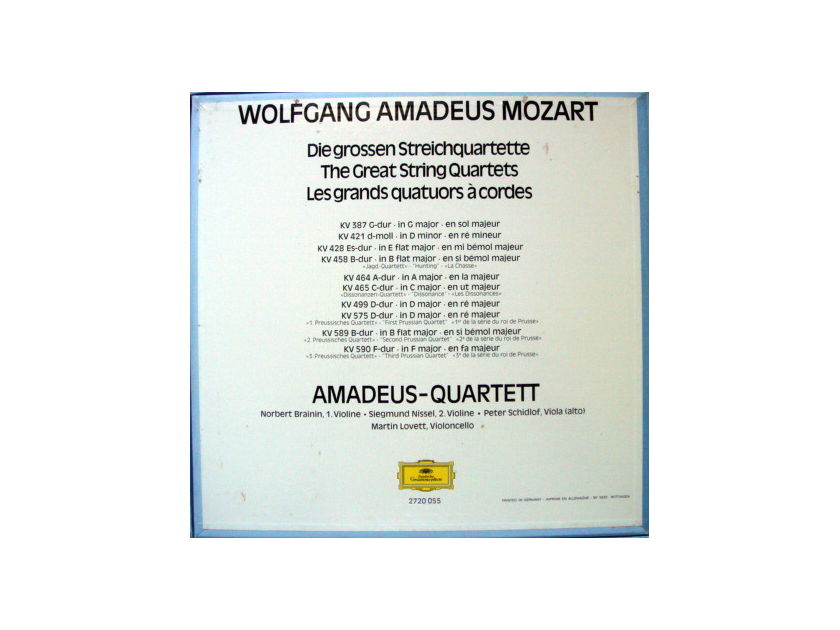 DG / AMADEUS QUARTET, - Mozart The Great String Quartets, MINT, 5LP Box Set!