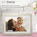 Digital Photo Frame. Frameo digital photo frame. Lifeframe with Beech wooden finish.