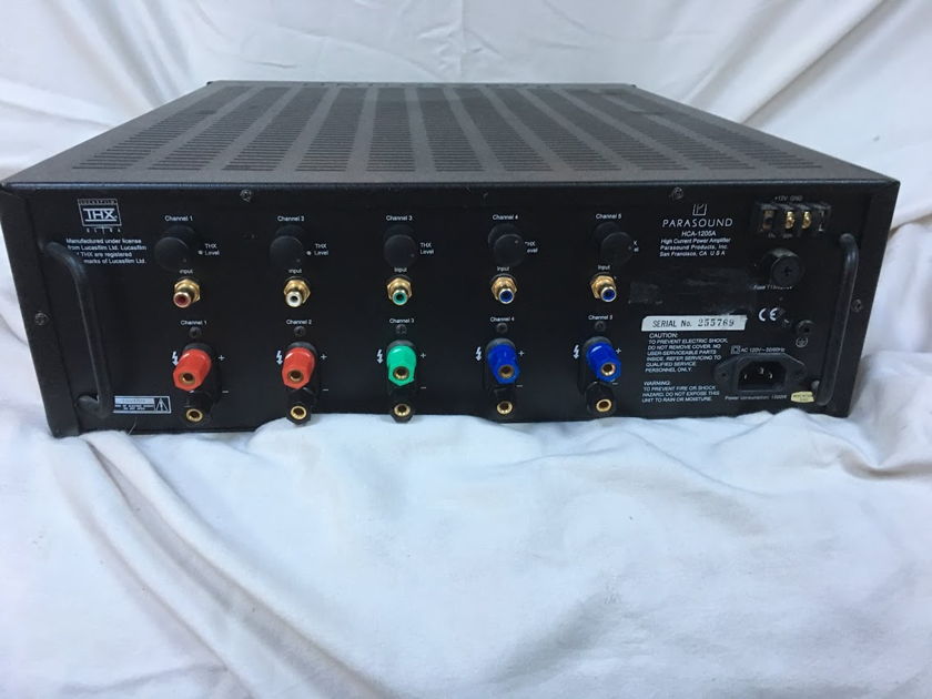 Parasound HCA-1205a, 140w/ch, 45amp/ch peak current THX Ultra 5-channel power amplifier