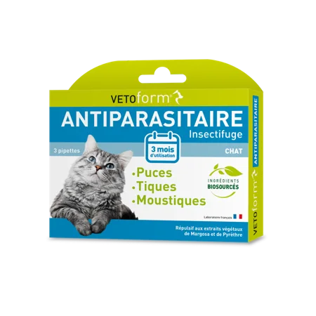 Antiparasitaire Chat  - 3 pipettes