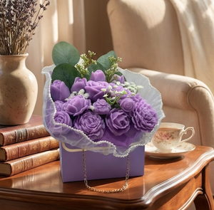 Black Raspberry & Vanilla Soap Flower Handbag Bouquet