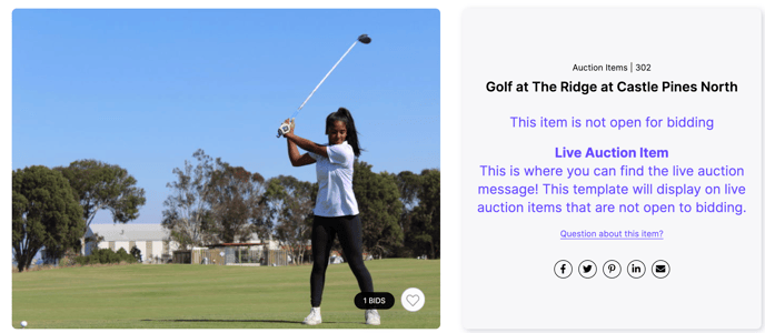 live auction message