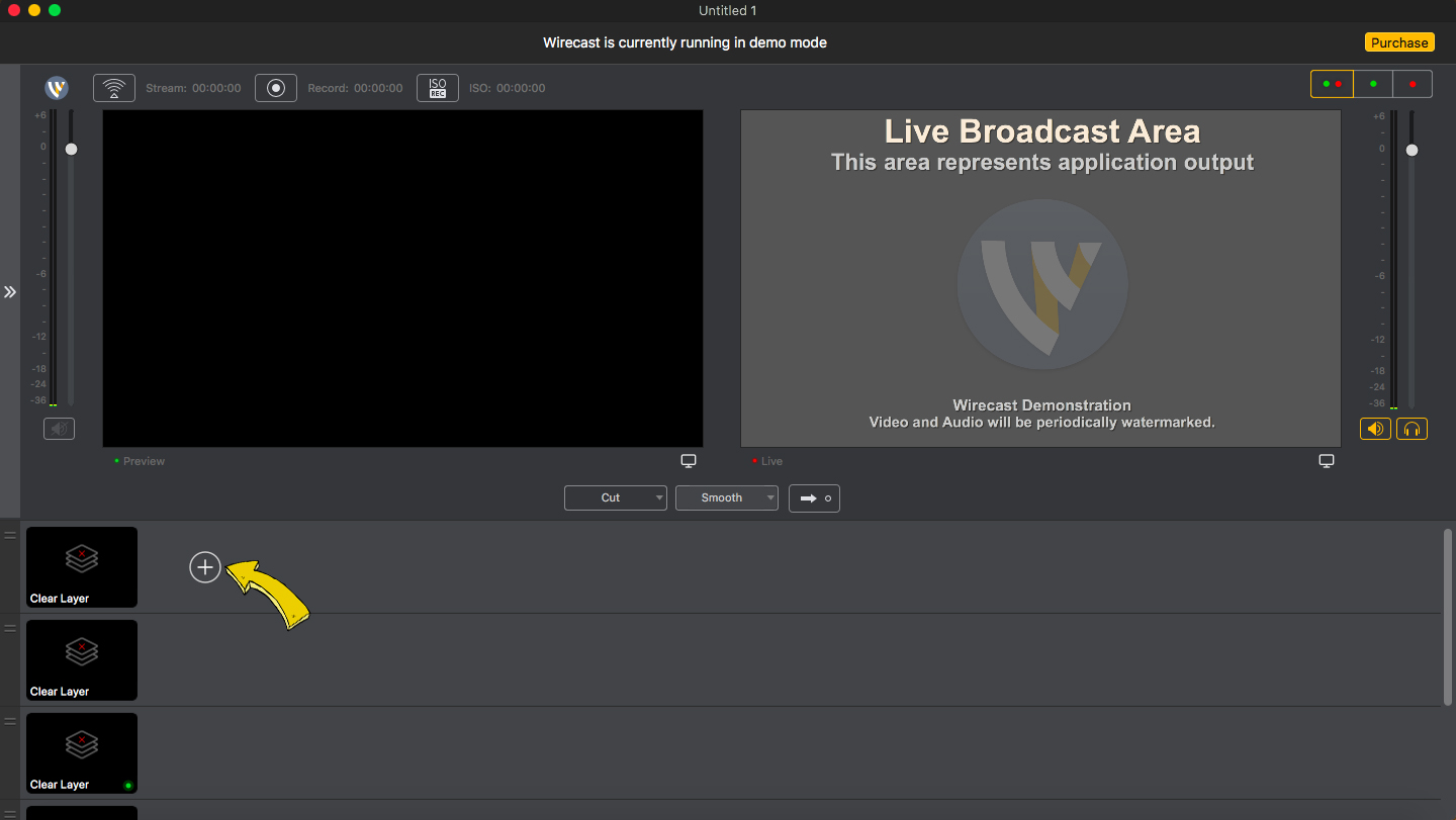 Closest guess Wirecast Studio add new layer